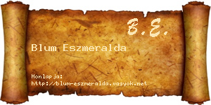 Blum Eszmeralda névjegykártya